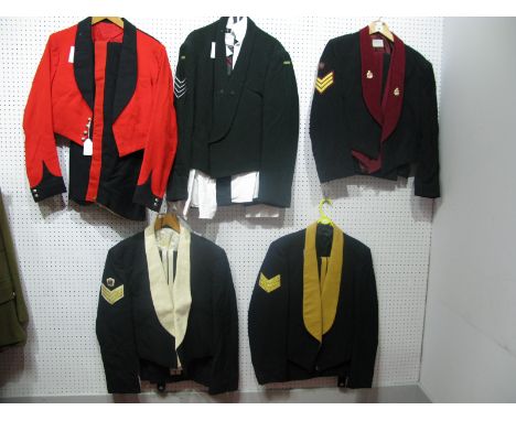 Five Post War British Military Dress Jackets, including Cavalry, Army.