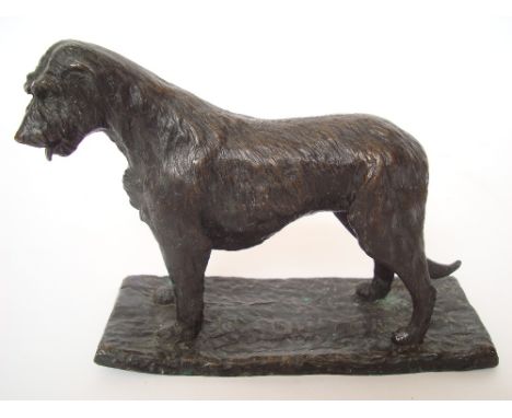 James Osborne (1940 - 1992).
A patinated bronze of a standing Irish wolfhound, on rectangular base, signed James Osborne, 197