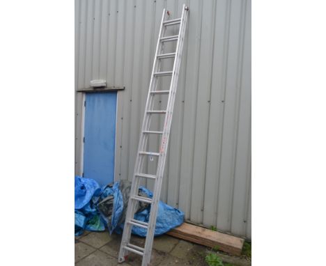 AN ALUMINIUM DOUBLE EXTENSION LADDER 
