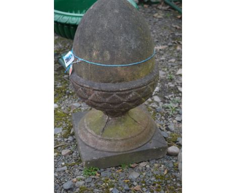 A COMPOSITE GARDEN ACORN FINIAL 