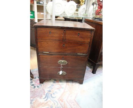 George III mahogany commode, in the form of a chest, 78cm high, 61cm wide, 47cm deep