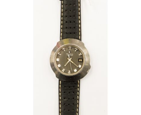 A circa 1970s vintage Bulova Accutron steel wristwatch, 3- 94518 stamped to back 