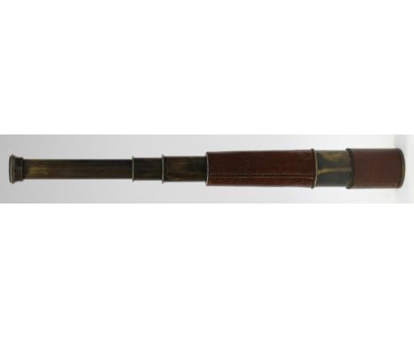 An Artillery spotters telescope World War Two, Broadhurst Clarkson and Co Ltd 1940, TEL.SCT.REGTS.MKTTS brass leather casing 