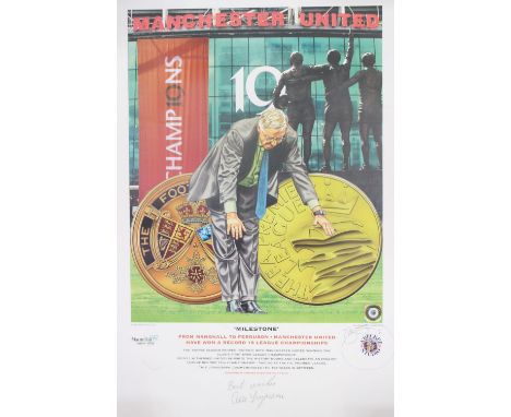 Manchester United Interest: A 'Milestone' Limited Edition lithograph signed by Sir Alex Ferguson 'produced as a Limited Editi