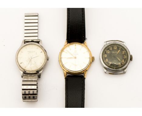 A vintage gents Jaeger-LeCoultre stainless steel wristwatch, the circular dial set with subsidiary seconds dial on an expanda