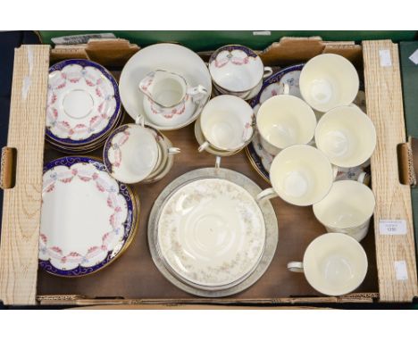 A box containing two part tea sets, one early 20th Century Paragon set, and a Royal Doulton 'Diana' part teaset (one box)