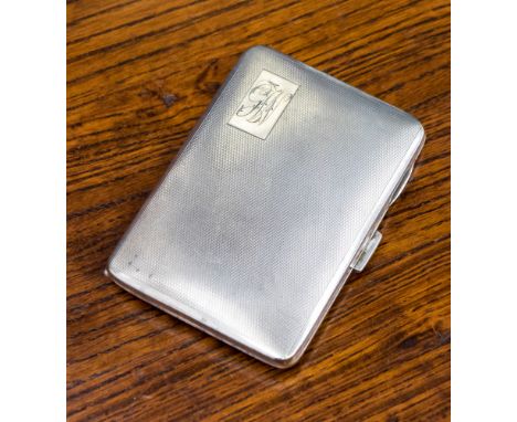 An Edward VIII ladies silver cigarette case with gilt interior and spring strap, hallmark Birmingham 1936/7, maker William Ne