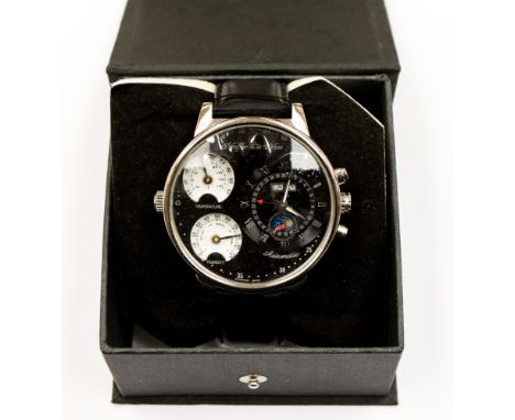 A German Scheffler Sohne chronometer with humidity gauges, date window, automatic, as new, boxed with instructions 