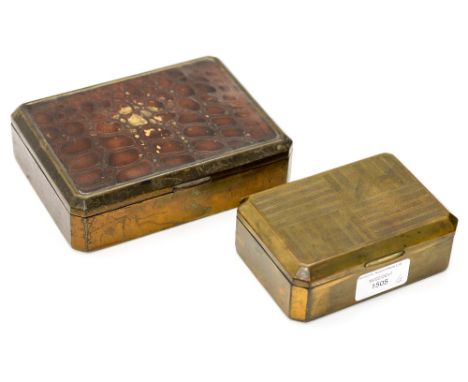 Two brass cigarette boxes