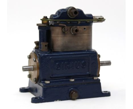 Stuart Turner: A Stuart Turner "Sirius" steam engine, with vertical twin single acting cylinders,1" bore x 1" stroke, brass d