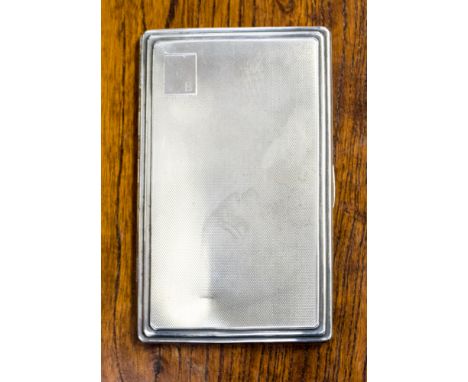 A George VI silver cigarette case, dented, engraved initials to cartouche, Smith and Bartlam, Birmingham 1941, gross weight a