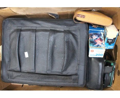 A mixed box of camera and video equipment 
