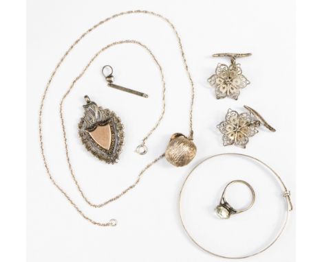 Silver jewellery, bangle, earrings, pendant and charms etc gross weight approx 37.3 gms/1.2 ozt