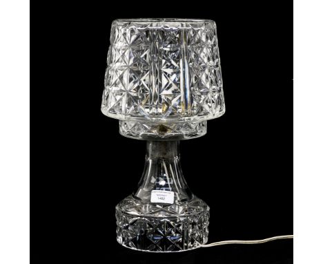 A late 1950s cut glass table lamp (af) 