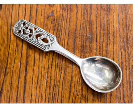 A Swedish/Danish silver caddy spoon