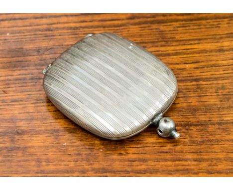 Silver rouge compact, gilt lined, initials 'ME' hallmark not readable, gross weight approximately 32.9 grams/1.07 ozt