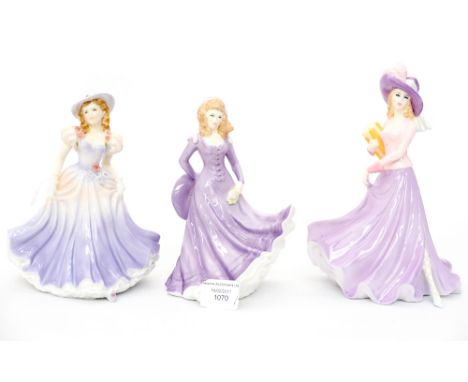 Royal Worcester figurines 'Catherine' modelled Jack Glynn, 'Lisa' modelled Richard Moore and Coalport 'The Birthday Present' 