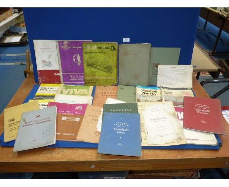 A quantity of Vauxhall car handbooks to include: Vauxhall Viva HB series De Luxe, Vauxhall Victor series 101, Vauxhall Wyvern