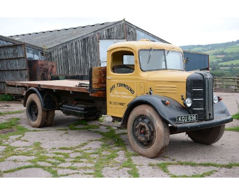 A 1949 Austin K4 Lorry, Registration No. KGU 636, finished in yellow and black. First Registered on the 21/06/1949, 3,995 cc.