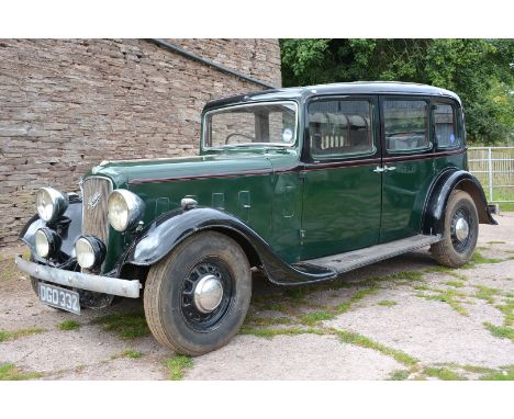 A 1936 Austin 18/6 York, Registration No. DGO 332, finished in green and black. First Registered on 21/10/1936. 2,510 cc., Ch