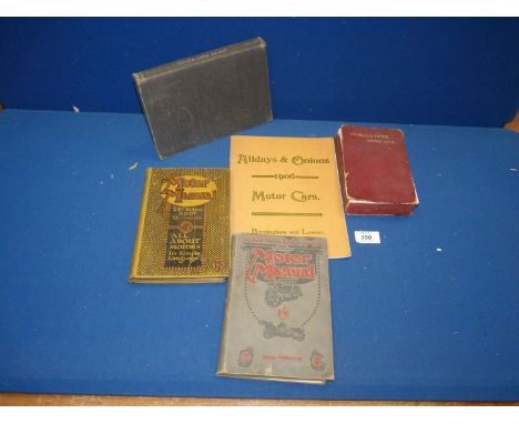 Four books to include: Motor Manual (150,000th copy of the 12th edition) 1910, Motor Manual (500,000th copy of the 21st editi