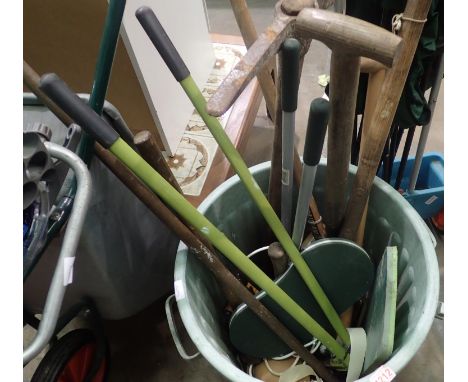 Bin containing gardening tools, picks, shovels etc. Not available for in-house P&amp;P, contact Paul O'Hea at Mailboxes on 01