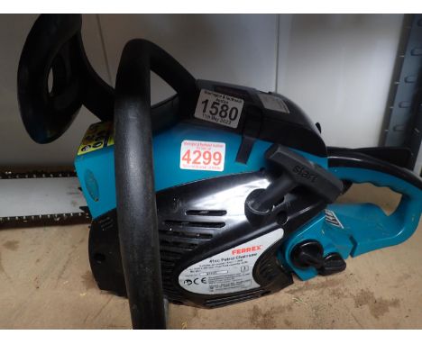 Ferex 41cc petrol chainsaw. Not available for in-house P&amp;P, contact Paul O'Hea at Mailboxes on 01925 659133 