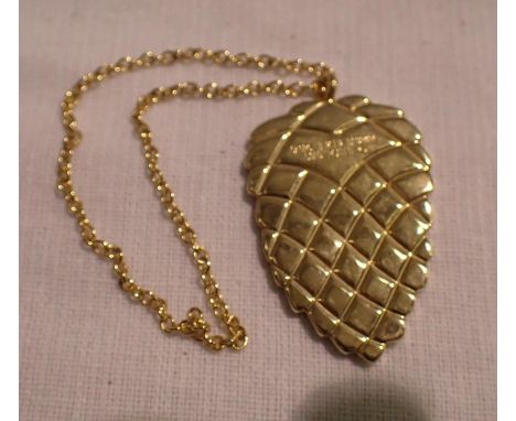 Georg Jensen gold plated Christmas tree ornament on chain. P&amp;P Group 1 (£14+VAT for the first lot and £1+VAT for subseque