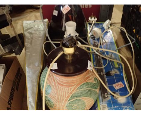 Alaska light line four light ceiling light and three lamps. Not available for in-house P&amp;P, contact Paul O'Hea at Mailbox