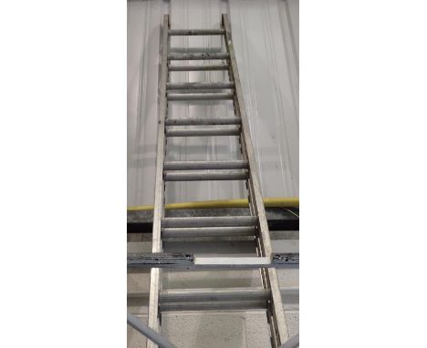 Twenty eight rung 8m high aluminium extension ladder and ARBU ladder. Not available for in-house P&amp;P, contact Paul O'Hea 