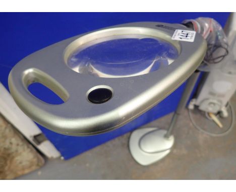 Floor standing magnifier lamp, H: 100 cm. Not available for in-house P&amp;P, contact Paul O'Hea at Mailboxes on 01925 659133