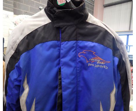 Racing great pro sports motorcycle jacket size M. Not available for in-house P&amp;P, contact Paul O'Hea at Mailboxes on 0192