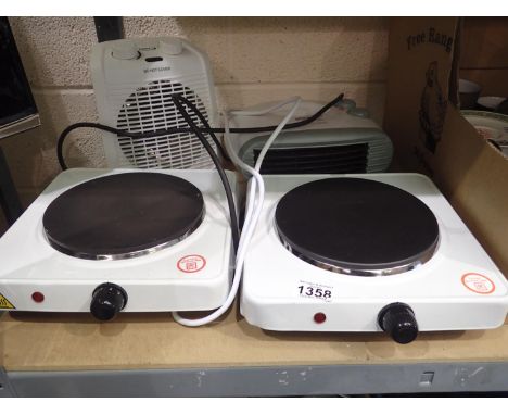 Two electric heaters and two hot plates. Not available for in-house P&amp;P, contact Paul O'Hea at Mailboxes on 01925 659133 