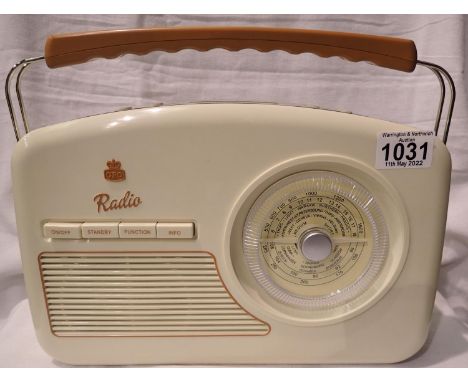 Cream 1950/1960s style DAB radio, boxed with power supply. P&amp;P Group 2 (£18+VAT for the first lot and £3+VAT for subseque