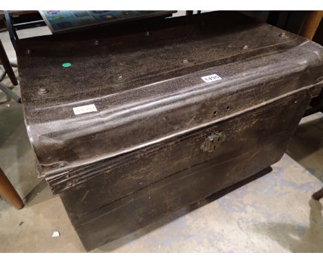 Large metal trunk, 70 x 40 x 45 cm. Not available for in-house P&amp;P, contact Paul O'Hea at Mailboxes on 01925 659133 