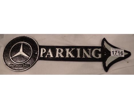 Mercedes parking arrow sign. Not available for in-house P&amp;P, contact Paul O'Hea at Mailboxes on 01925 659133 