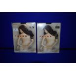 *Falke 2x Pairs Shelina 12 Den Tights Ultra Transparent Shimmer Size: M Perfect Black RRP £22