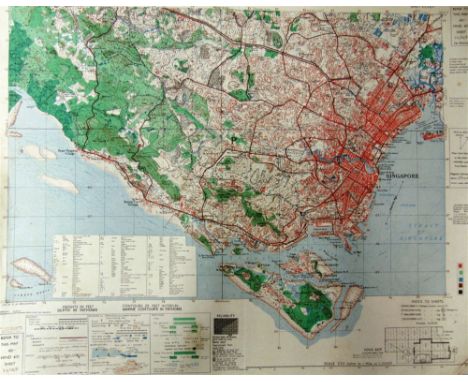 [MAPS &amp; ATLASES]  Eight assorted sheet maps of Singapore (x4), Jersey, Guernsey, the Scilly Isles and Wales, various scal