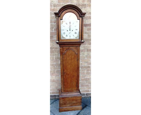 AN OAK CASED LONGCASE CLOCK  the enamel dial with subsidiary seconds and date dials, inscribed 'Jn Morse Southampton', 48cm w