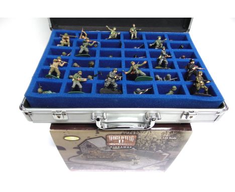 FORTY ASSORTED 54MM PLASTIC SECOND WORLD WAR MODEL SOLDIERS  all painted, most to a professional standard, unboxed; together 