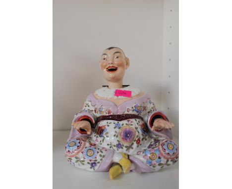 Sitzendorf Porcelain Nodding "Pagod" Figures, circa 1880, modelled on Meissen design with underglaze marks to base. 14cm in H