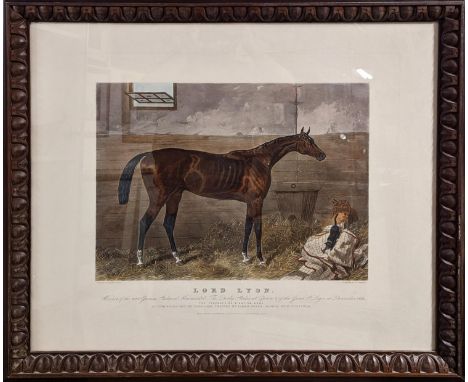 Harry Hall (1814-1882) Engraving 'Lord Lyon' winner of the 2000 Guinea stakes at Newmarket the Derby Stakes at Epsom &amp; of