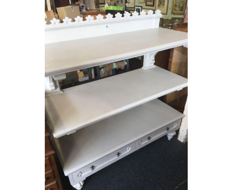 PAINTED SHELF UNIT WITH DRAWERS