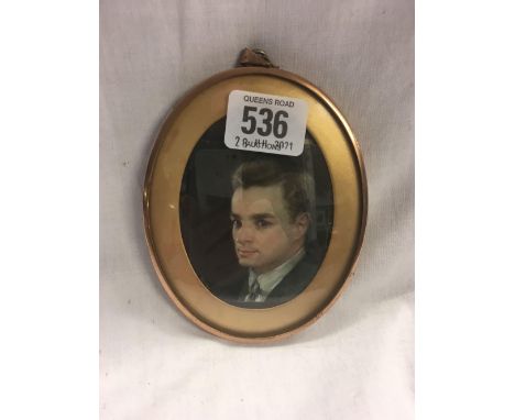 PORTRAIT MINIATURE ON IVORY OF A GENTLEMAN, C1945, LABEL TO REVERSE, MARKED ALAN TURING