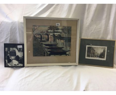 3 F/G PRINTS &amp; 1 OTHER UNGLAZED PRINT