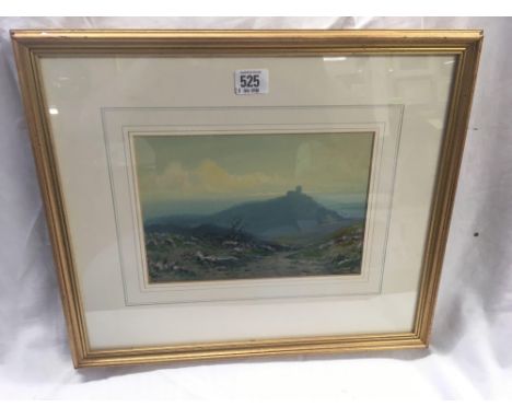 RUBENS SOUTHEY, WATERCOLOUR OF A DARTMOOR VIEW, ST MICHAEL'S CHURCH AND BRENT TOR, DARTMOOR.  SIGNED WITH INITIALS AND WITH D