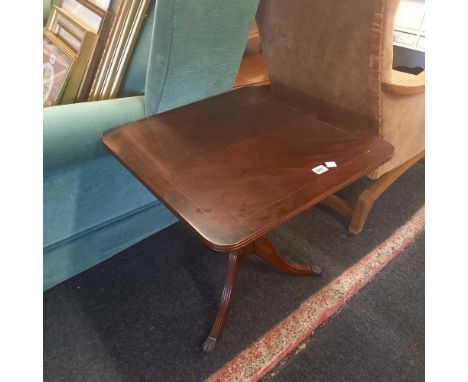 INLAID MAHOGANY TABLE ON BALL &amp; CLAW FEET &amp; A CARD TABLE WITH GREEN BAIZE A/F