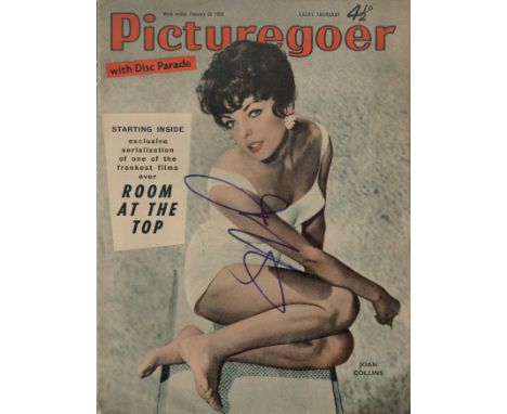 Joan Collins signed Picturegoer vintage magazine dated February 28 1959 signature on. Good condition. All autographs come wit