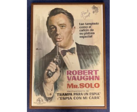 Robert Vaughan 42x29 frame and mounted Mr Solo CRE Films vintage Spanish cinema poster. Good condition. All autographs come w