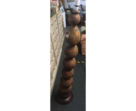 AFRICAN FLOOR LAMP A/F (WOODWORM)